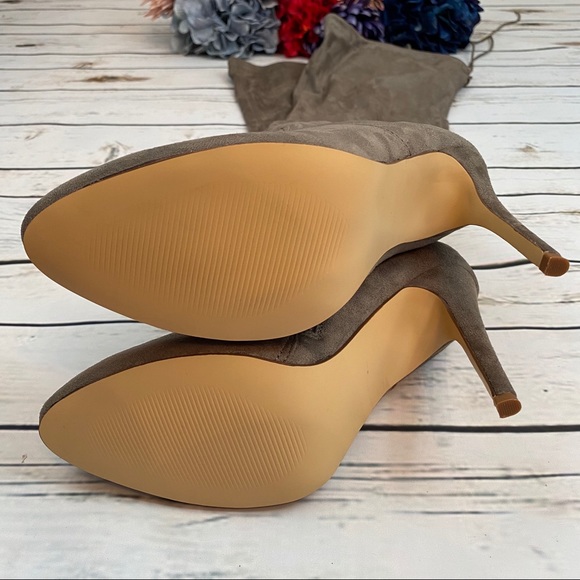 Taupe Over-the-Knee Stiletto Heeled Boot - Picture 13 of 16